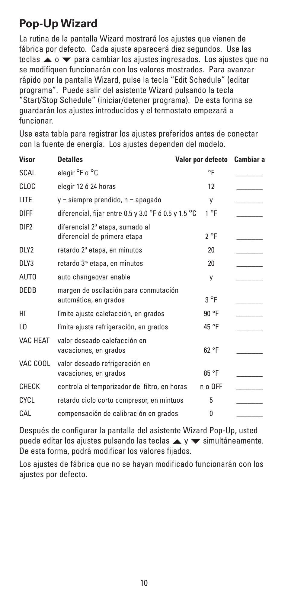 Pop-up wizard | Robertshaw RS6320 User Manual | Page 26 / 32