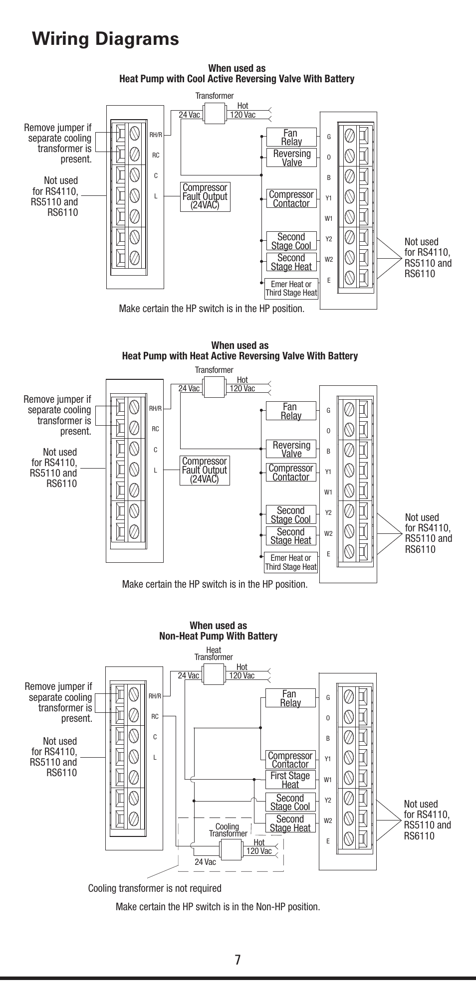 Wiring diagrams | Robertshaw RS6320 User Manual | Page 7 / 32