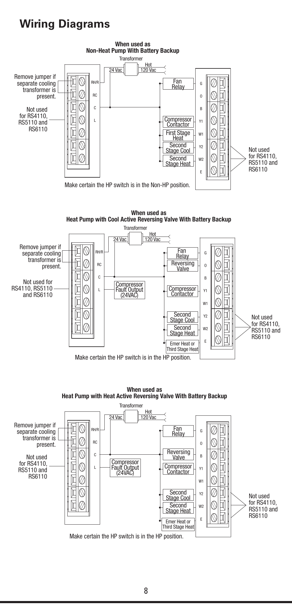 Wiring diagrams | Robertshaw RS6320 User Manual | Page 8 / 32