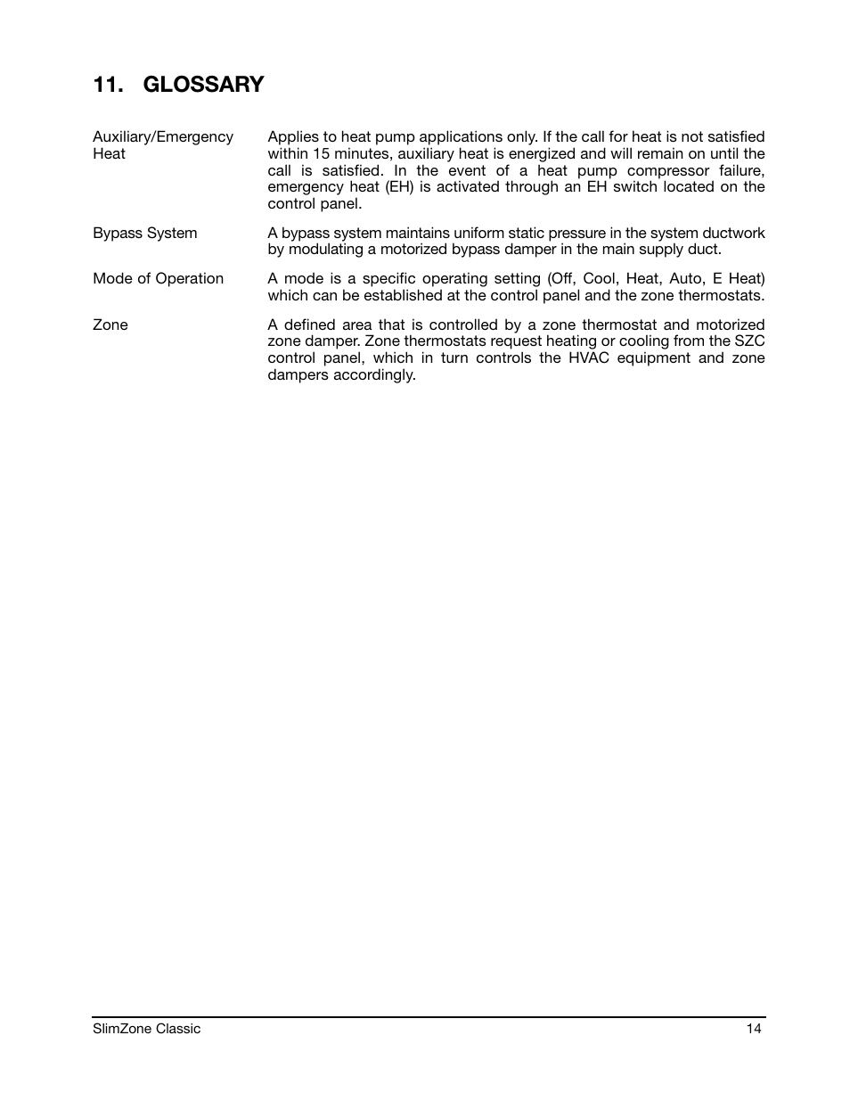 Glossary | Robertshaw SlimZone CLASSIC ZONE CONTROL SYSTEM User Manual | Page 16 / 19