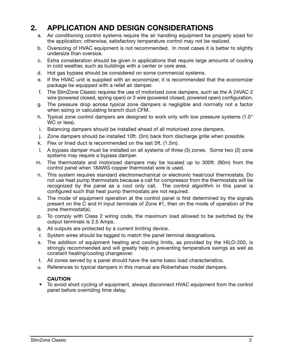 Application and design considerations | Robertshaw SlimZone CLASSIC ZONE CONTROL SYSTEM User Manual | Page 4 / 19