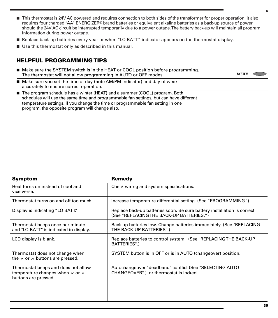 Helpful programming tips | Robertshaw 9710 User Manual | Page 6 / 20