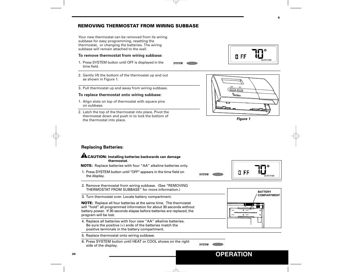Operation | Robertshaw 9700 User Manual | Page 8 / 36