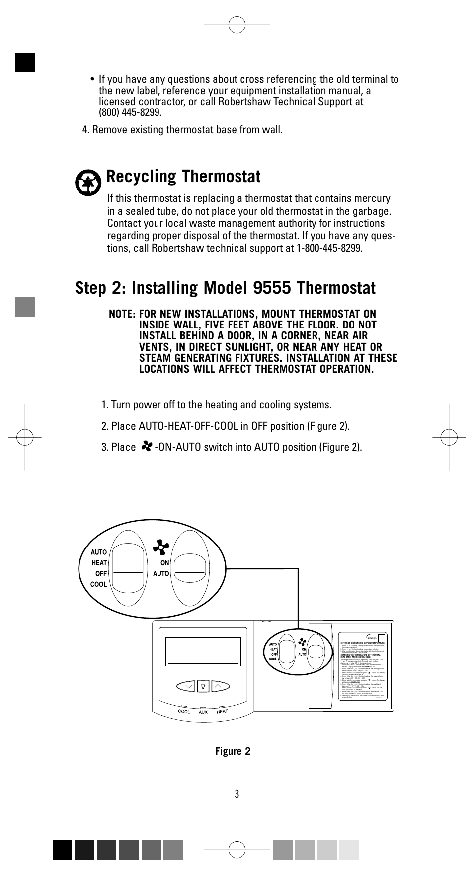 Recycling thermostat, Figure 2 | Robertshaw 9555 User Manual | Page 3 / 12