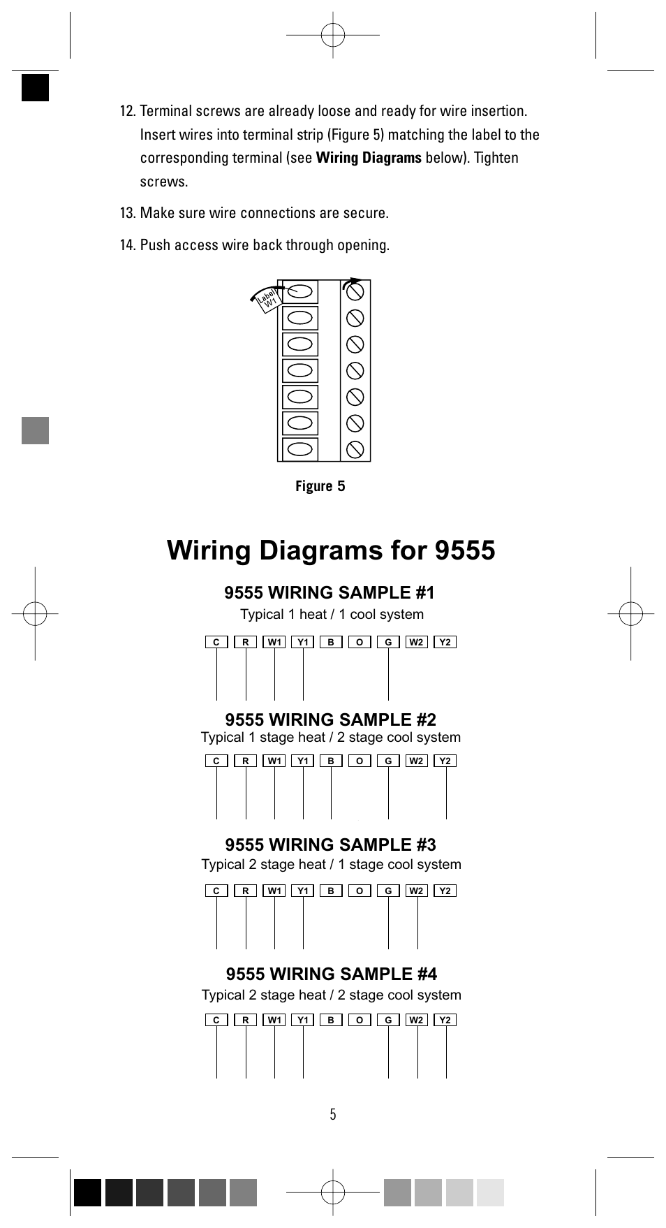 Wiring diagrams for 9555 | Robertshaw 9555 User Manual | Page 5 / 12