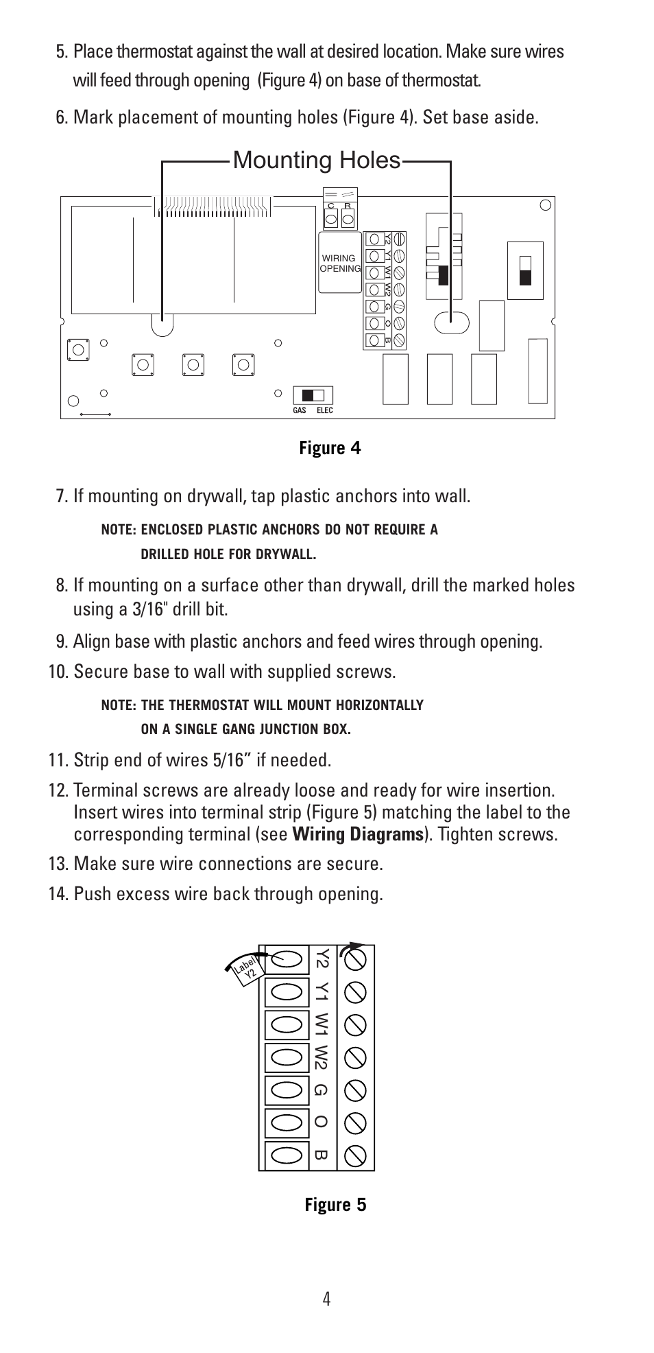 Mounting holes | Robertshaw 9415 User Manual | Page 4 / 12