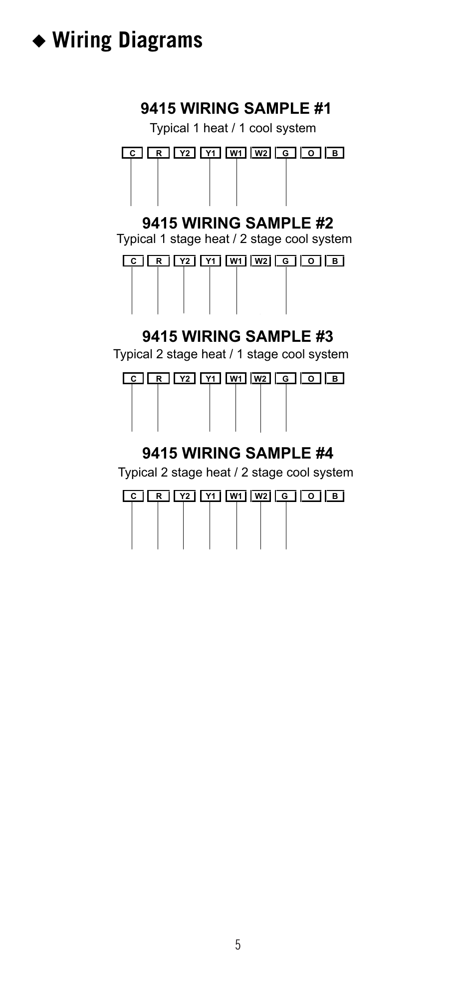 Wiring diagrams | Robertshaw 9415 User Manual | Page 5 / 12