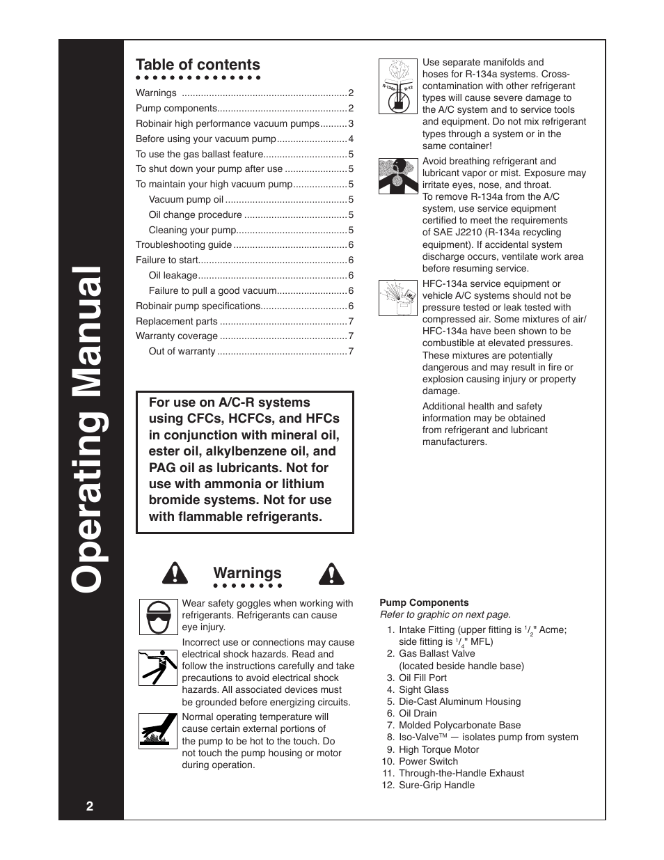 Robinair Model 15448 User Manual | Page 2 / 8