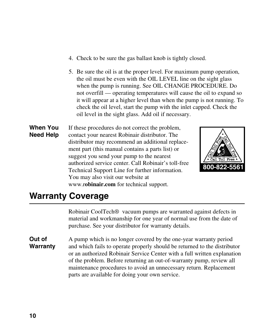 Warranty coverage | Robinair 15434 User Manual | Page 11 / 14