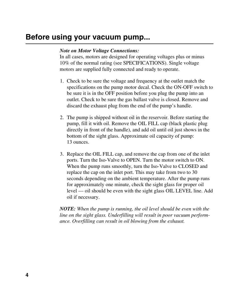 Before using your vacuum pump | Robinair 15434 User Manual | Page 5 / 14