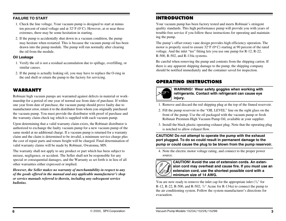 Robinair Models 15234 User Manual | Page 6 / 8