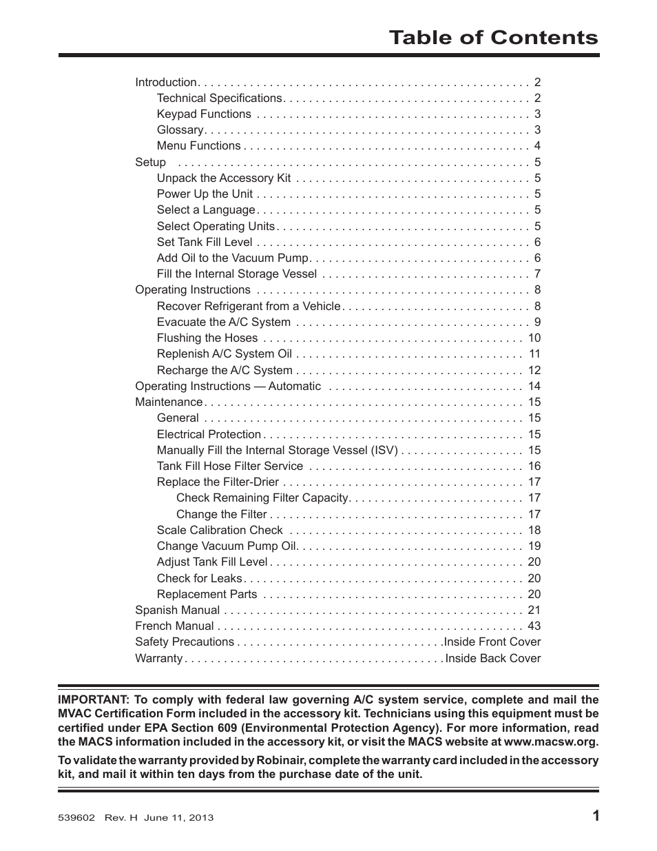 Robinair 34788-I Recovery, Recycling, Recharging Unit User Manual | Page 3 / 24