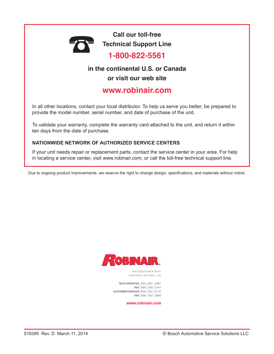 Robinair 17580 Air Conditioning Component Flusher User Manual | Page 16 / 16