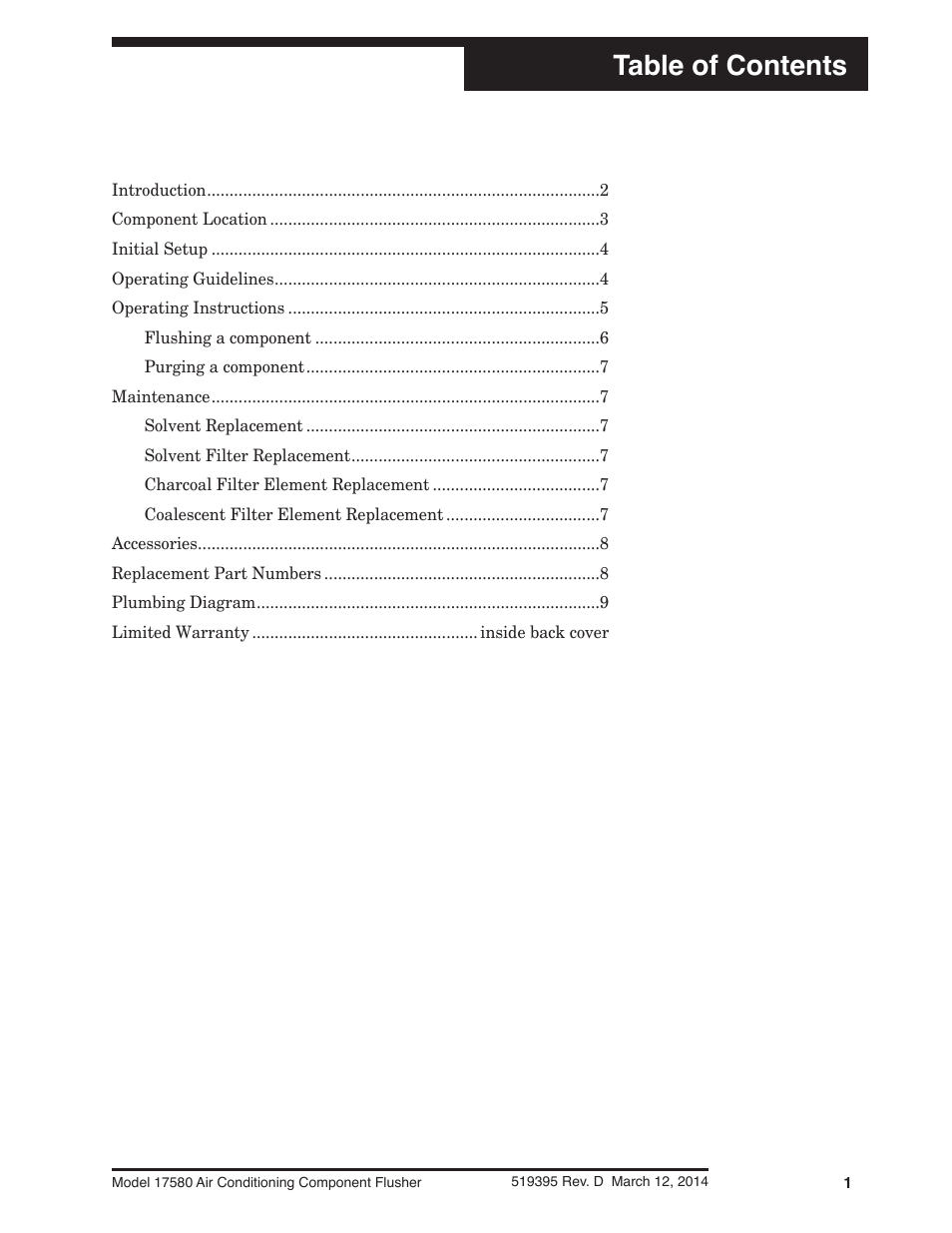Robinair 17580 Air Conditioning Component Flusher User Manual | Page 3 / 16