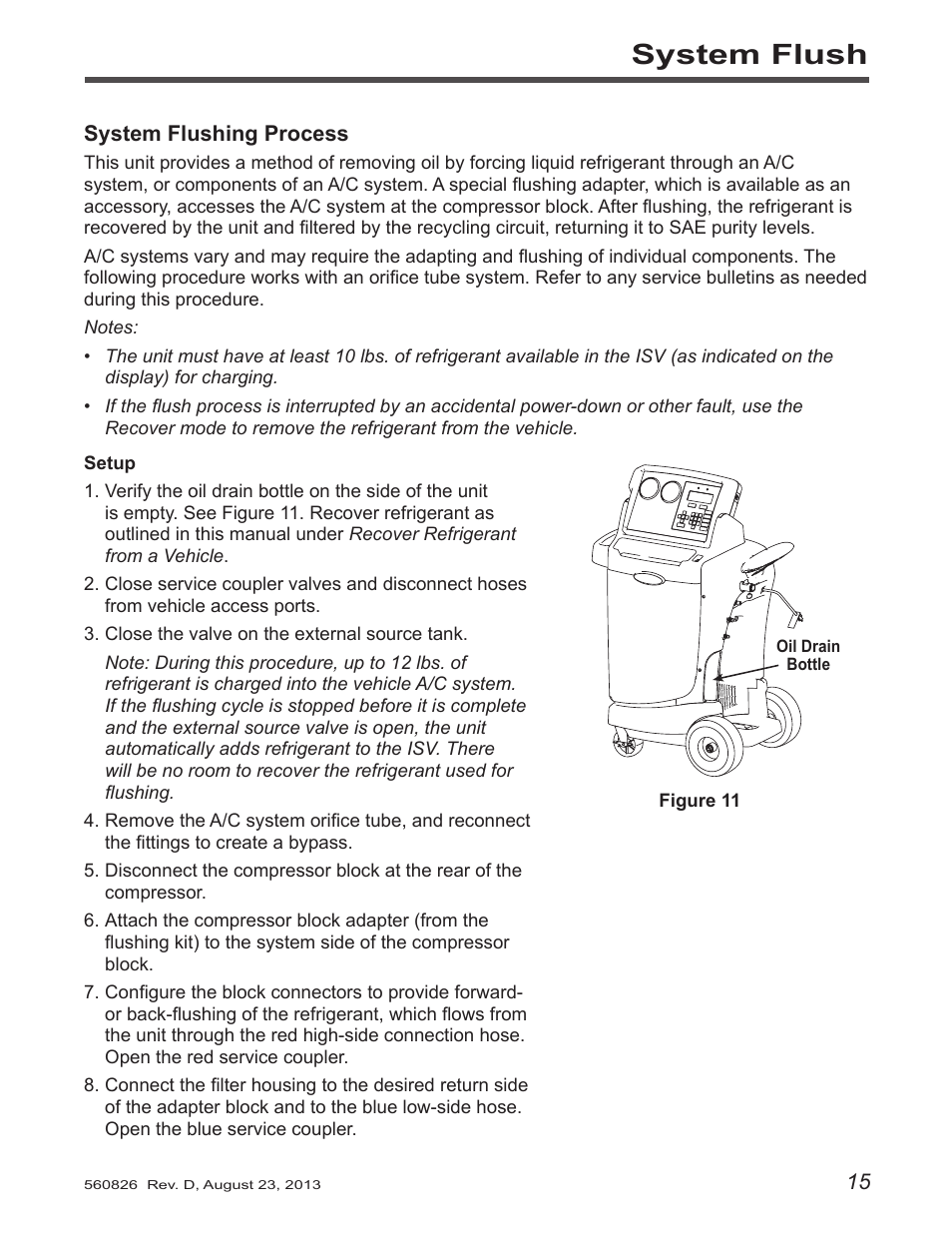 System flush | Robinair 34788-H Recovery, Recycling, Recharging Unit User Manual | Page 17 / 28