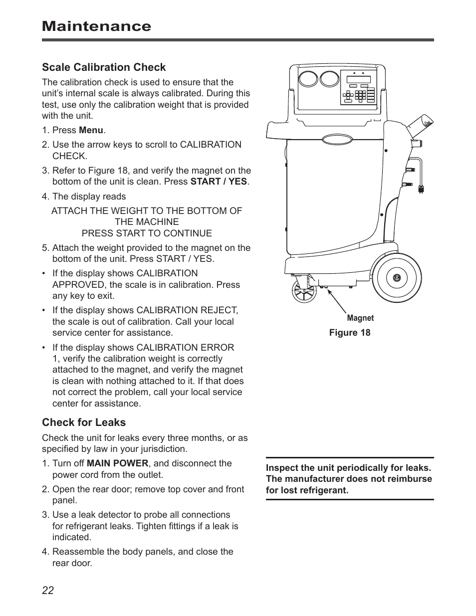 Maintenance | Robinair 34788-H Recovery, Recycling, Recharging Unit User Manual | Page 24 / 28
