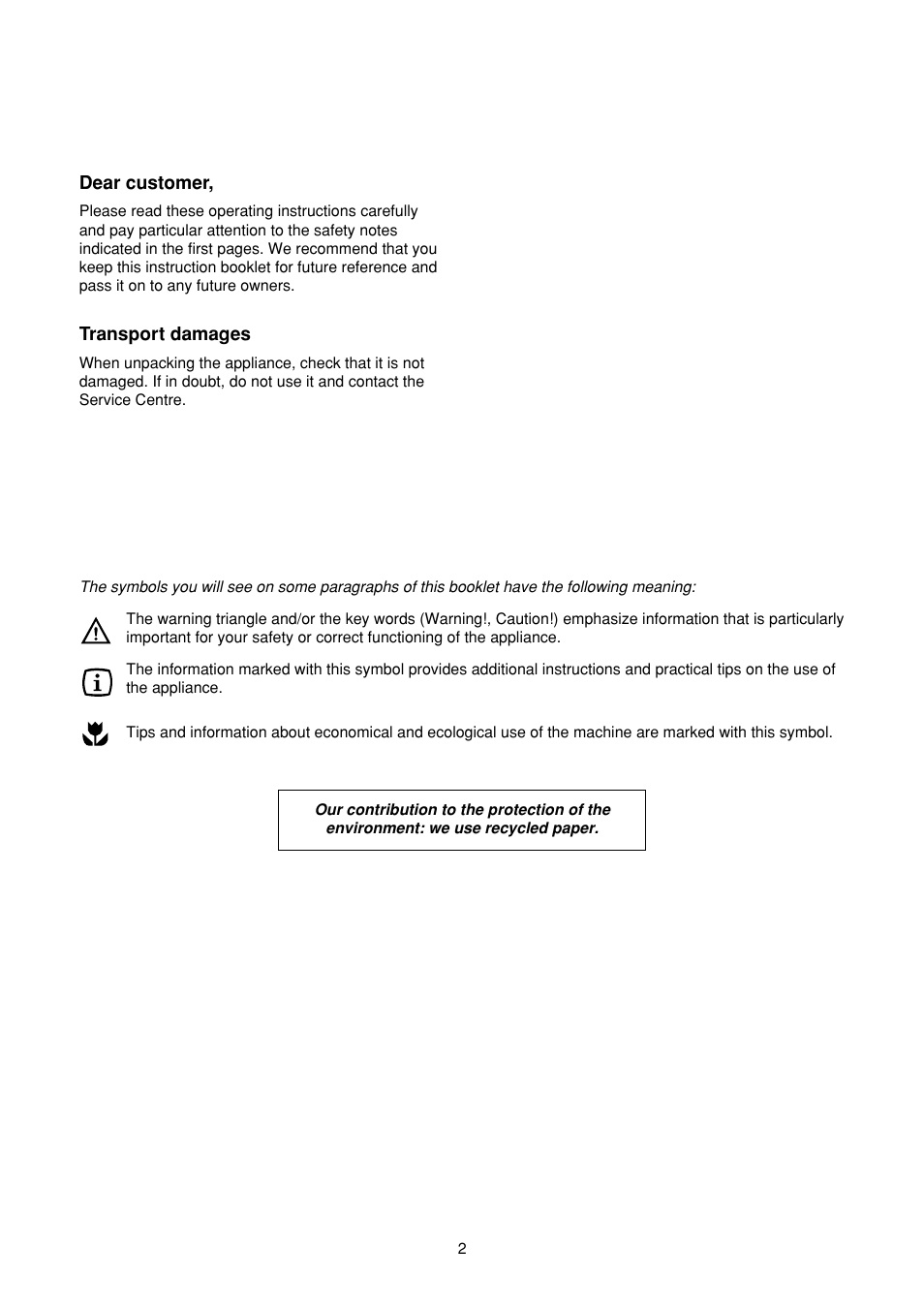 Zanussi FA 722 User Manual | Page 2 / 42