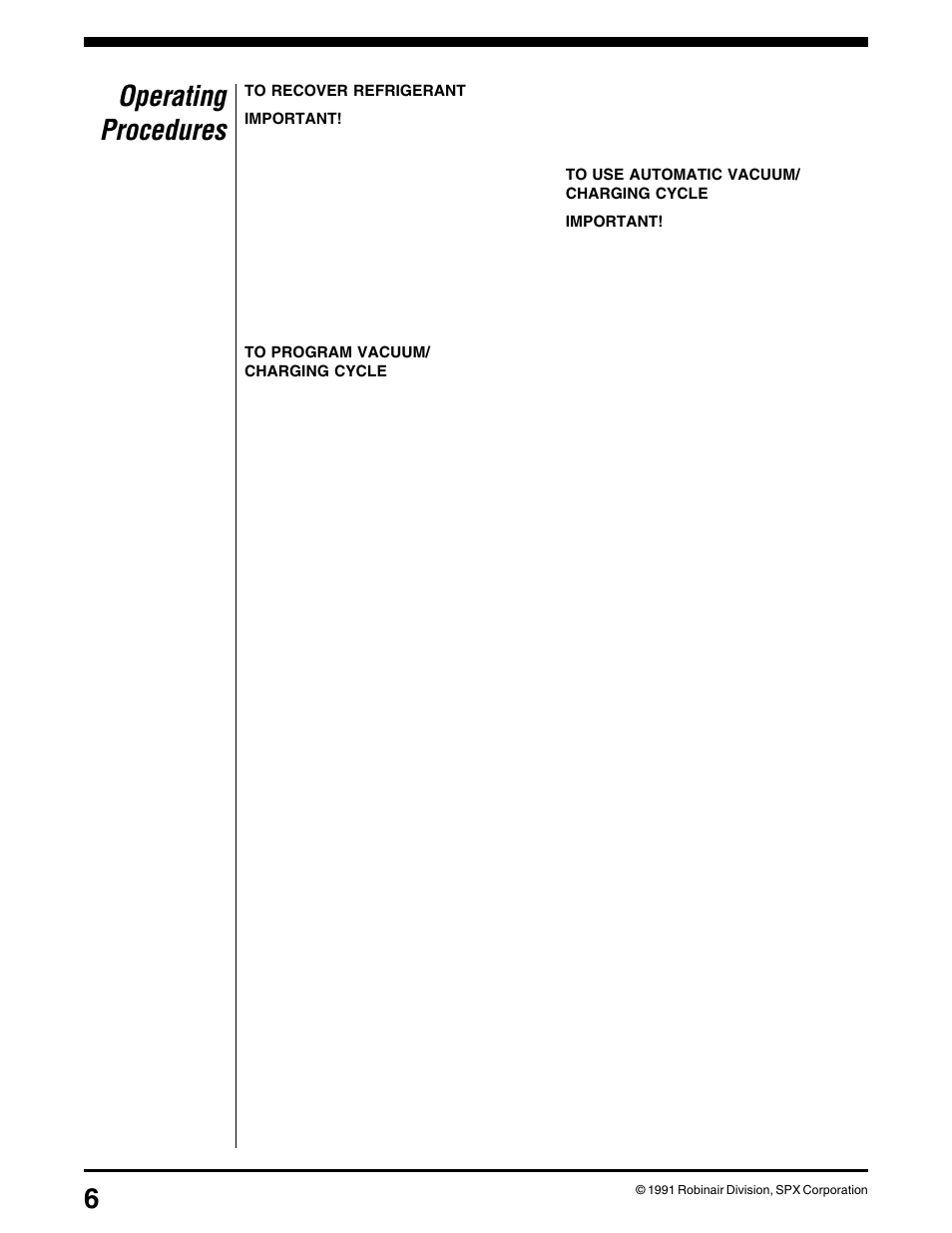 Operating procedures | Robinair 34100 Automatic A-C Charging Station User Manual | Page 8 / 16