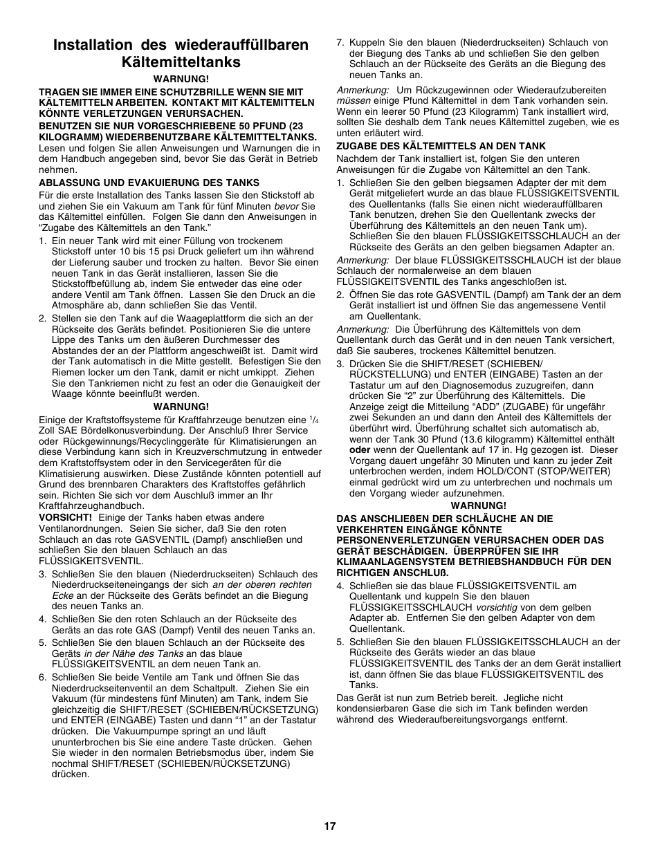 Robinair 17700 Series Recovery, Recycling, Recharging System User Manual | Page 18 / 44