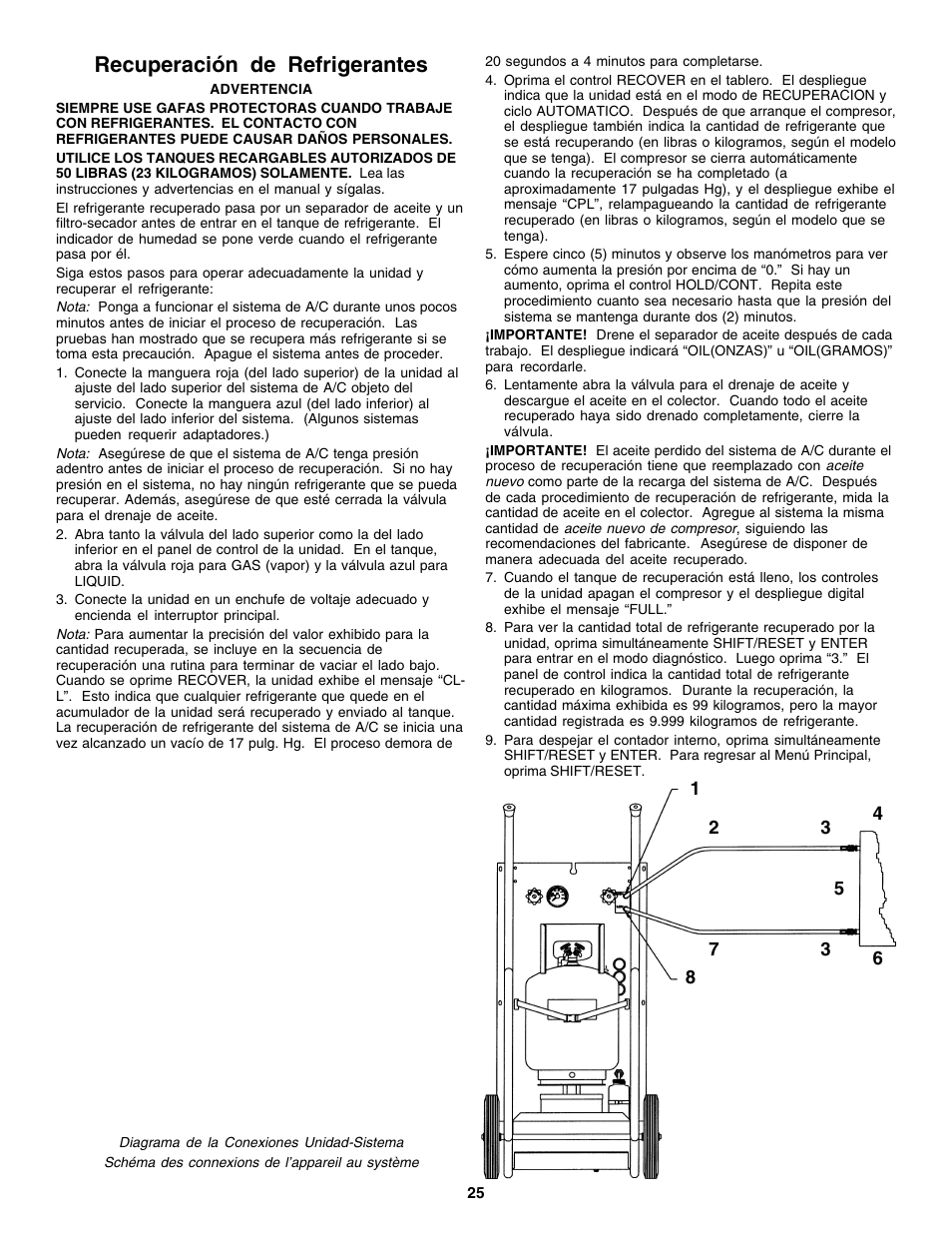 Recuperación de refrigerantes | Robinair 17700 Series Recovery, Recycling, Recharging System User Manual | Page 26 / 44