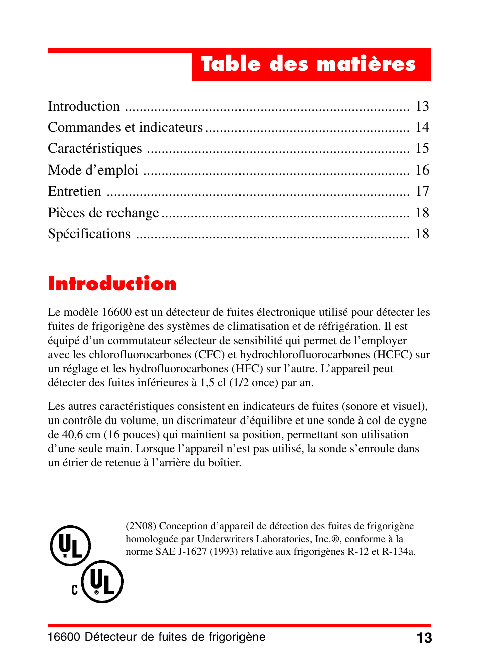 Robinair 16600 Electronic Leak Detector User Manual | Page 14 / 32