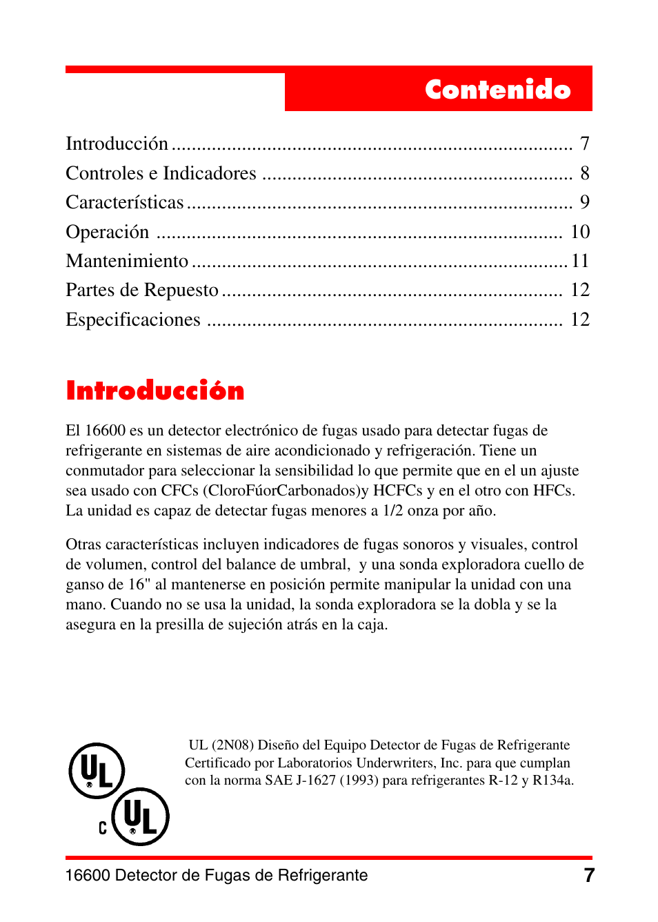 Robinair 16600 Electronic Leak Detector User Manual | Page 8 / 32