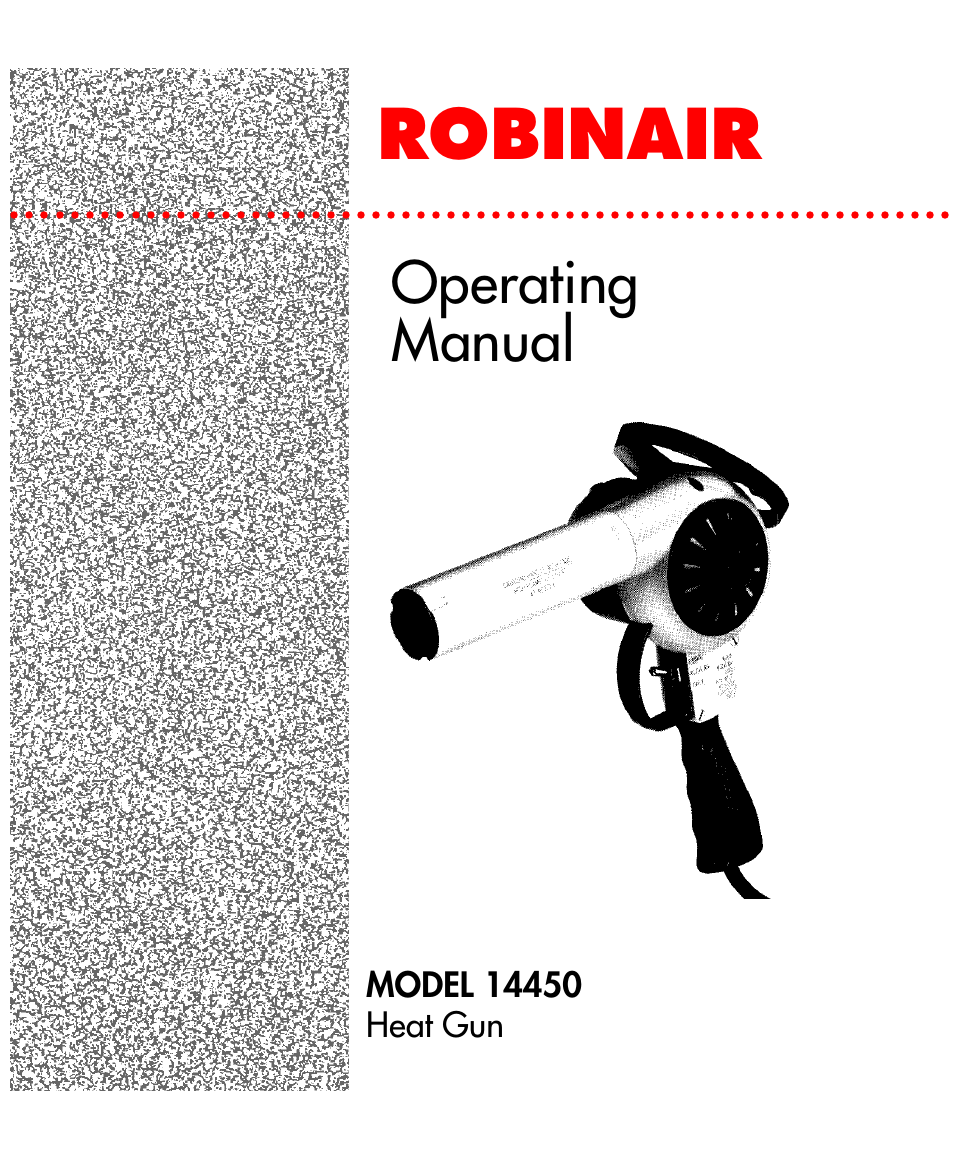 Robinair 14450 Heat Gun User Manual | 12 pages