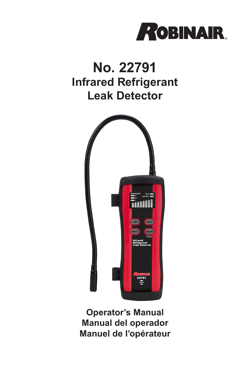 Robinair 22791 Infrared Refrigerant Leak Detector User Manual | 9 pages