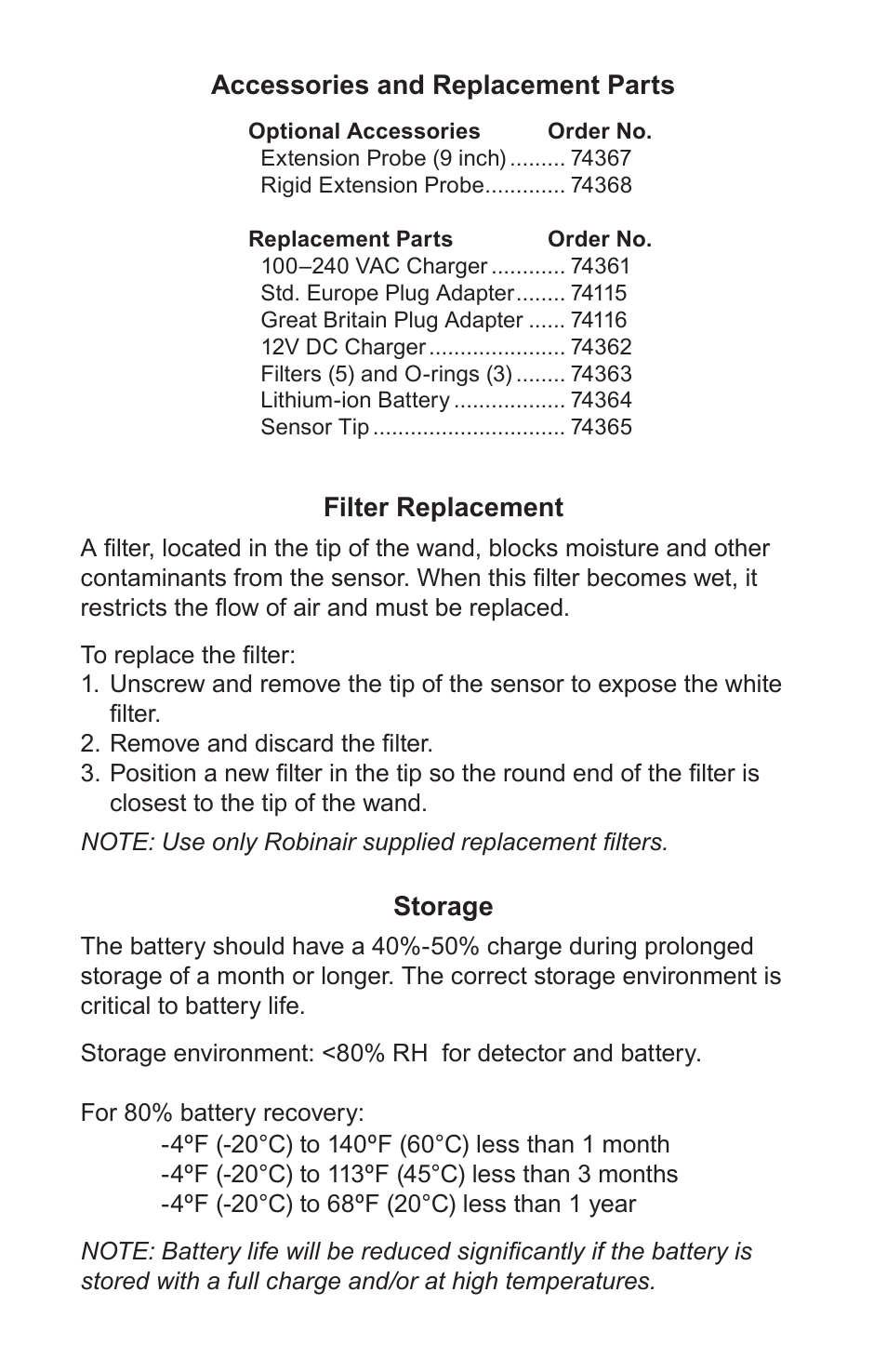 Robinair 22791 Infrared Refrigerant Leak Detector User Manual | Page 8 / 9