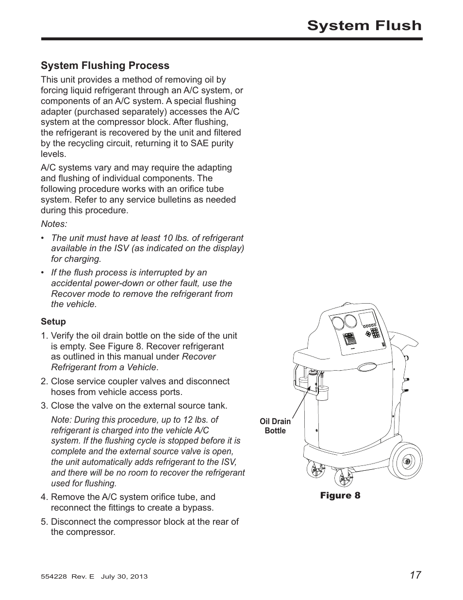 System flush | Robinair 34988 Recovery, Recycling, Recharging Unit User Manual | Page 19 / 29