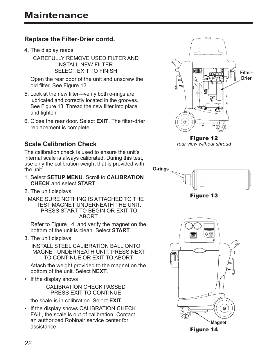 Maintenance | Robinair 34988 Recovery, Recycling, Recharging Unit User Manual | Page 24 / 29