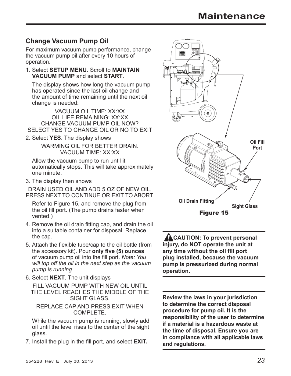 Maintenance | Robinair 34988 Recovery, Recycling, Recharging Unit User Manual | Page 25 / 29