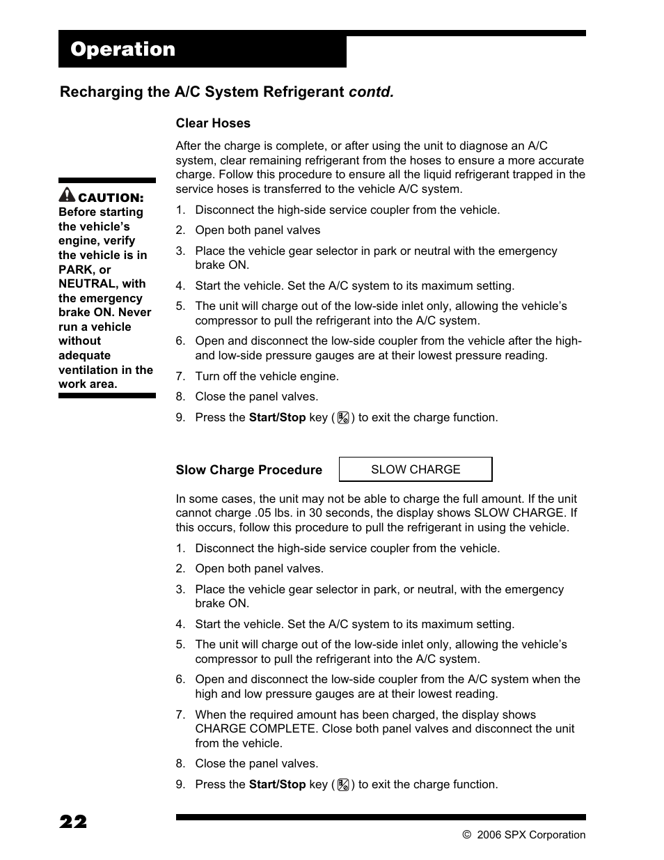 Operation | Robinair AC375C Refrigerant Recovery, Recycle, Recharge Unit User Manual | Page 24 / 36