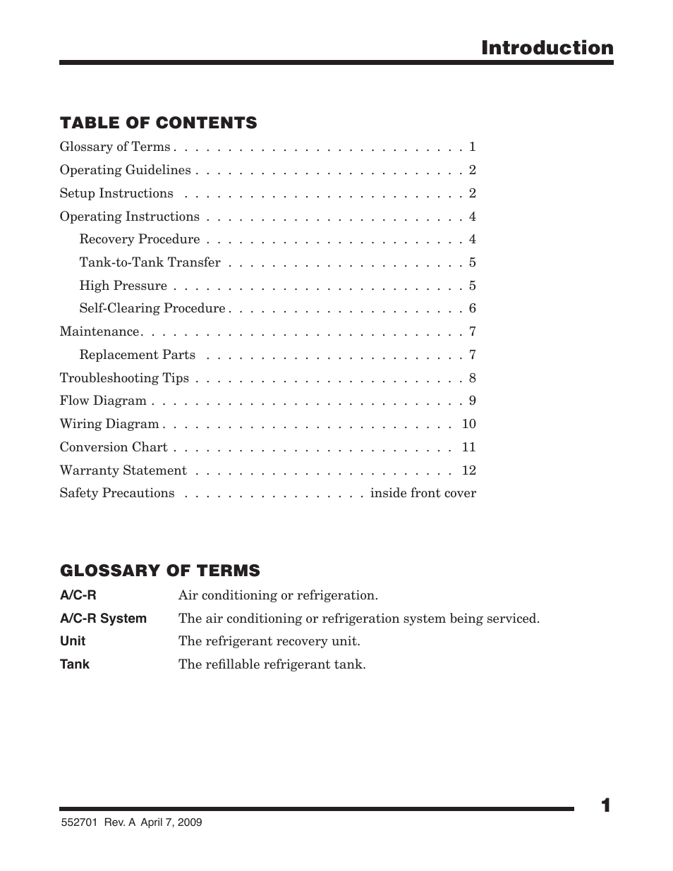 Robinair 25200B Refrigerant Recovery Unit User Manual | Page 3 / 16