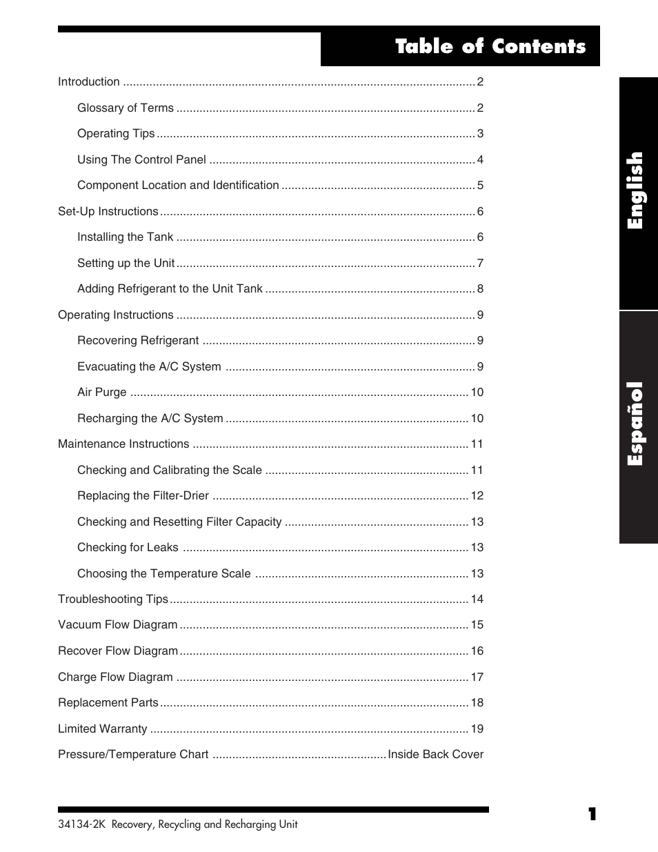 Robinair 34134-2K Refrigerant Recovery, Recycle, Recharge Unit User Manual | Page 3 / 22