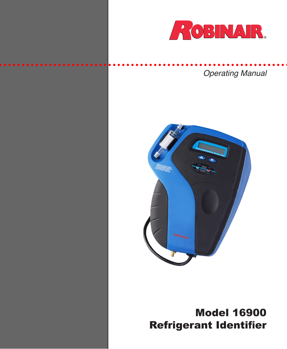 Robinair 16900 Refrigerant Identifier User Manual | 28 pages