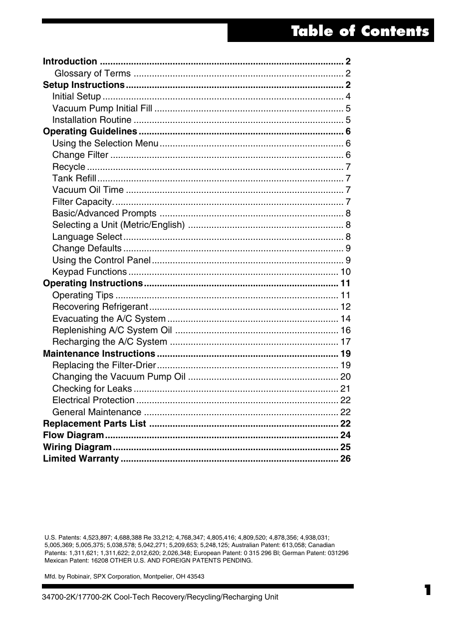 Robinair 177002K Recovery, Recycling, Recharging Unit User Manual | Page 3 / 32