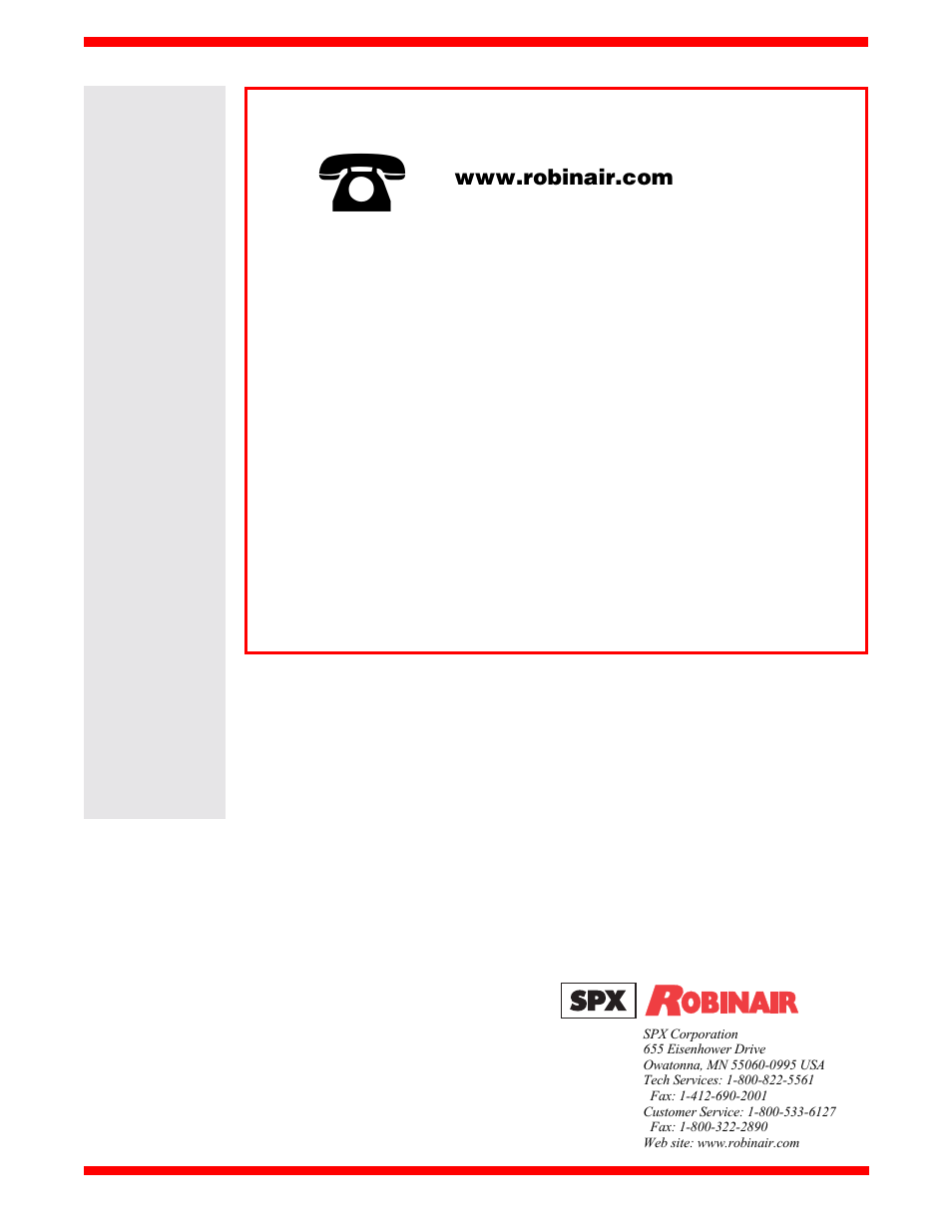 Robinair 17700Z Recovery, Recycling, Recharging Unit User Manual | Page 20 / 20