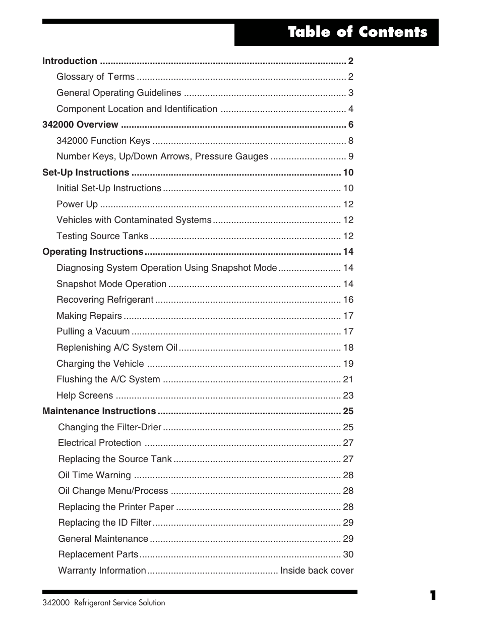 Robinair 342000 Refrigerant Service Solution User Manual | Page 3 / 36