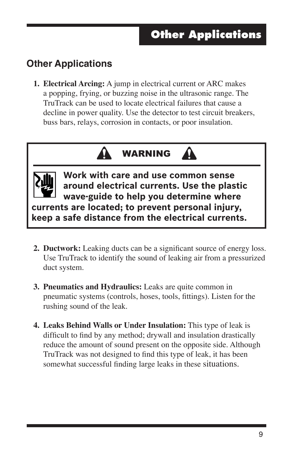 Other applications | Robinair 16455 TruTrack Ultrasonic Leak Detector User Manual | Page 11 / 16