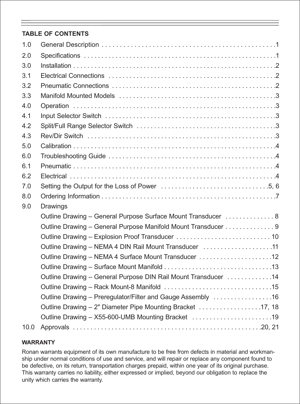 Ronan X55-600 Series User Manual | Page 2 / 24