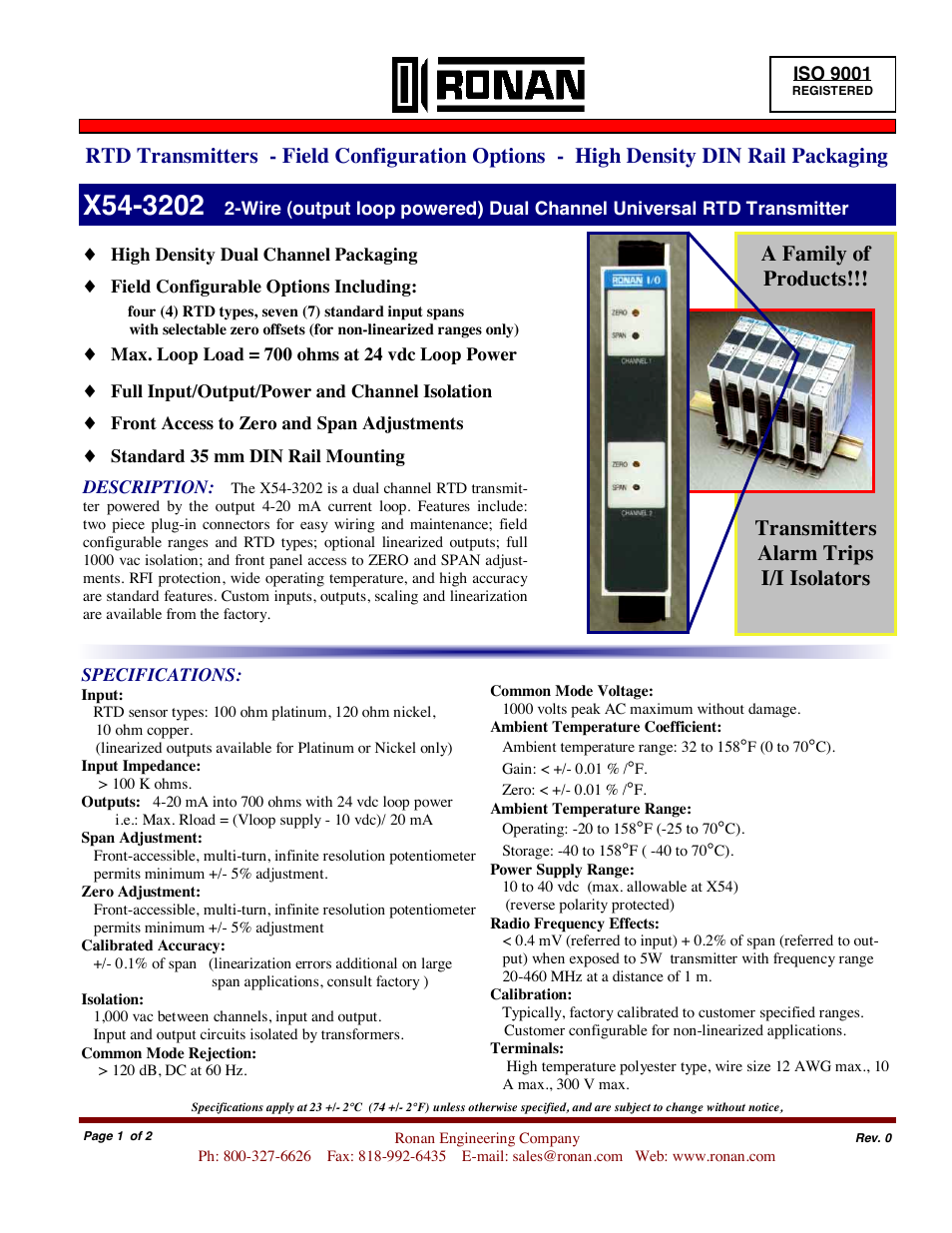 Ronan X54-3202 User Manual | 2 pages