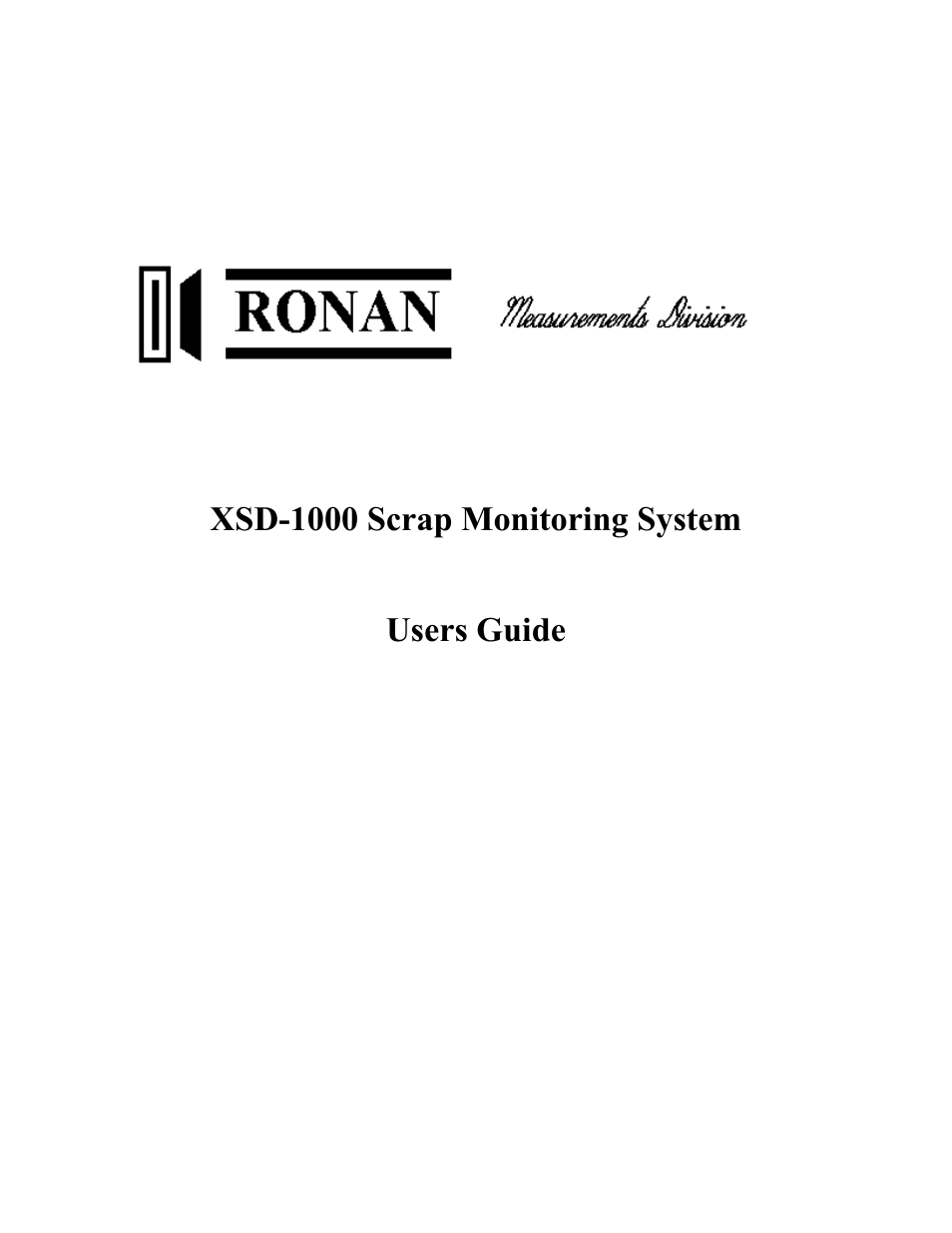 Ronan XSD-1000 User Manual | 81 pages