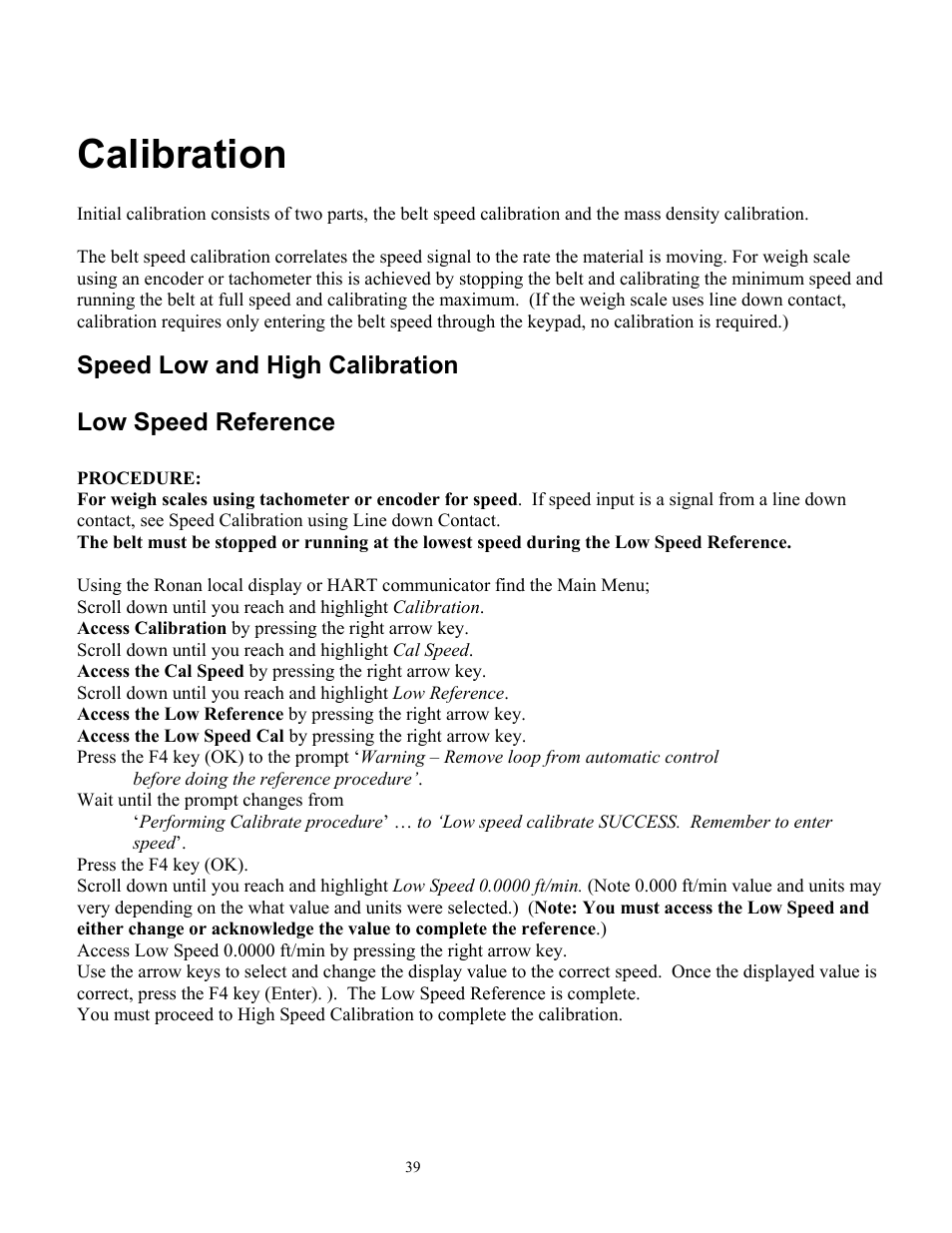 Calibration | Ronan X96S WEIGH SCALE User Manual | Page 43 / 68