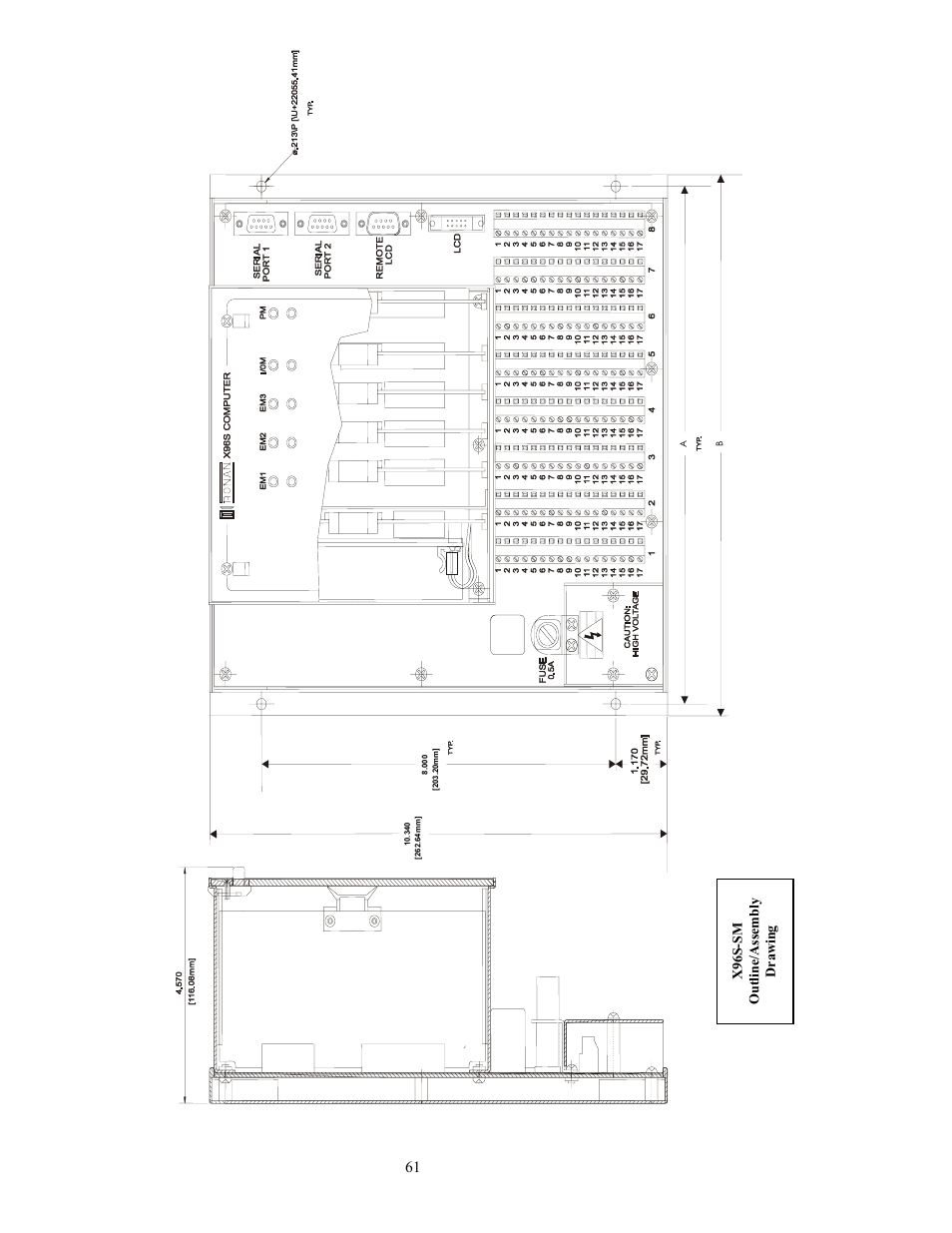 X96s-sm outline/assembly drawing | Ronan X96S WEIGH SCALE User Manual | Page 65 / 68