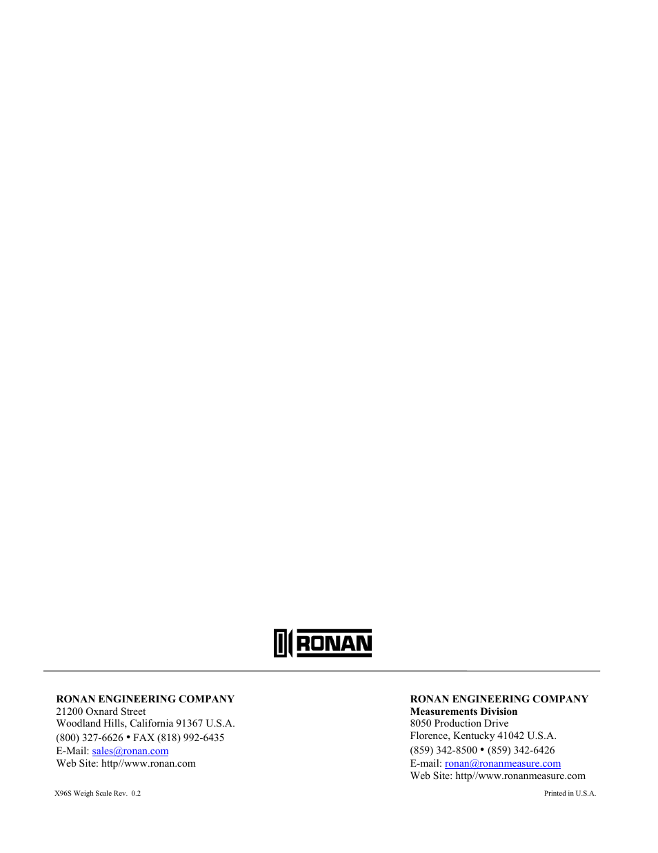 Ronan X96S WEIGH SCALE User Manual | Page 68 / 68