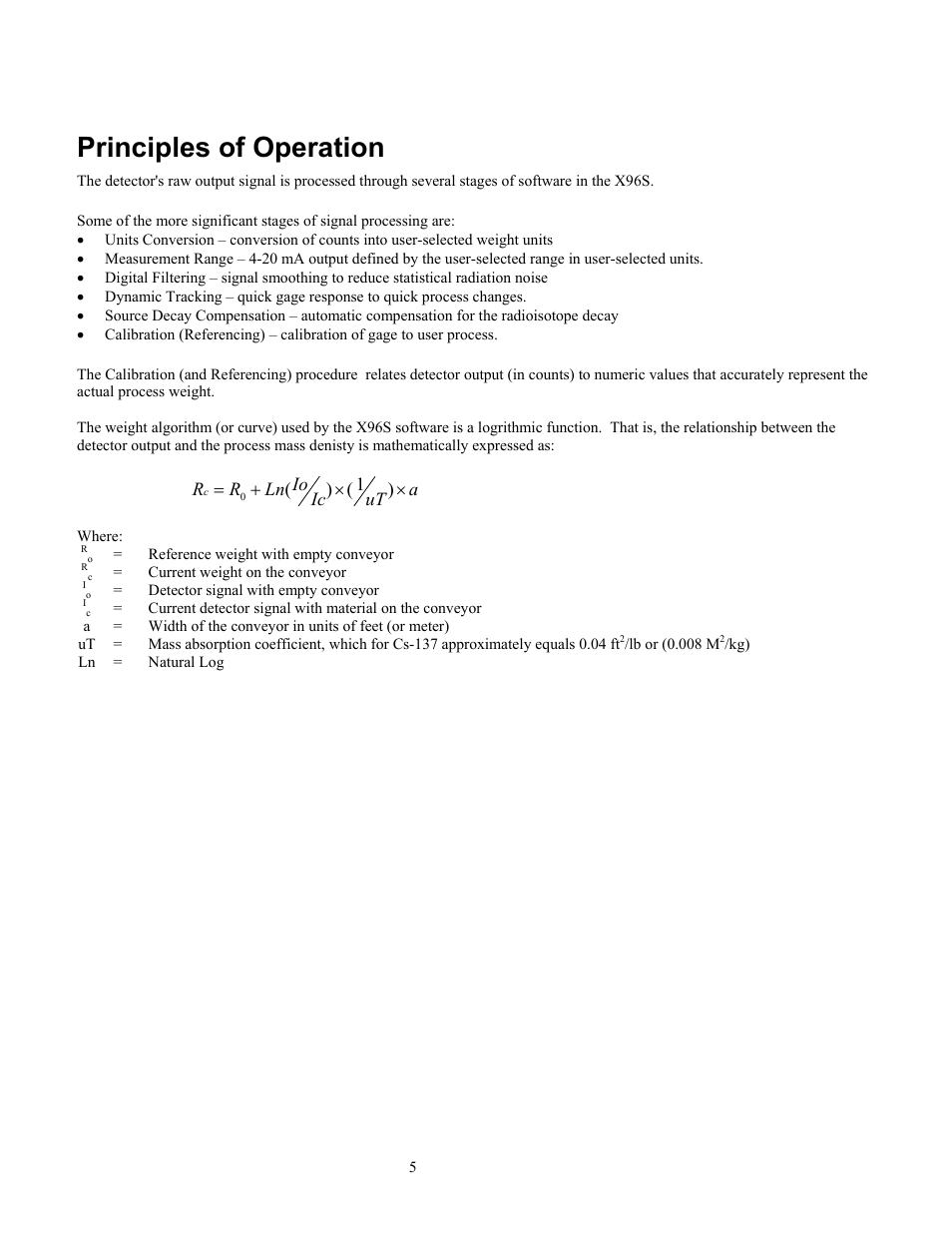 Principles of operation | Ronan X96S WEIGH SCALE User Manual | Page 9 / 68