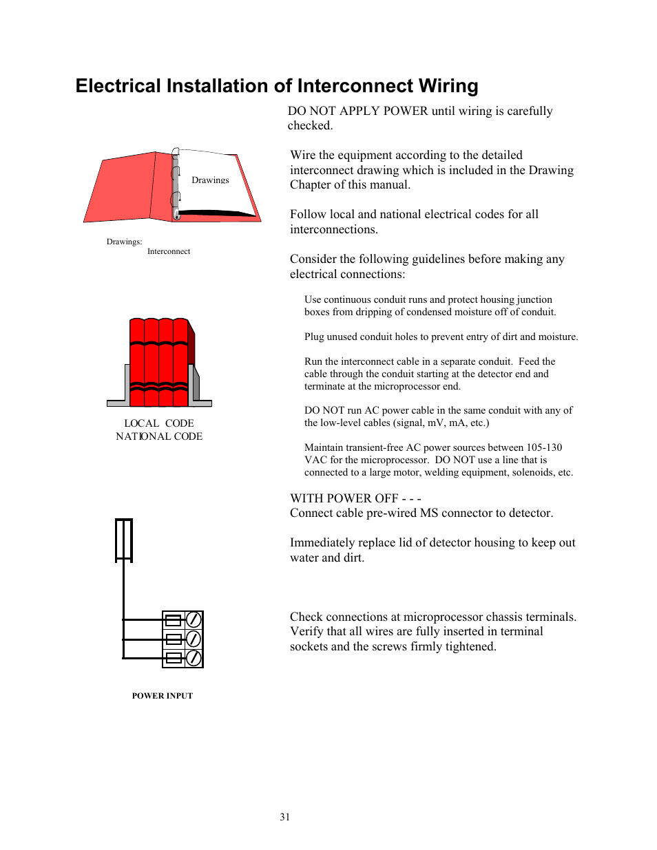 Electrical installation of interconnect wiring | Ronan X96S MOLD LEVEL GAGE User Manual | Page 35 / 61
