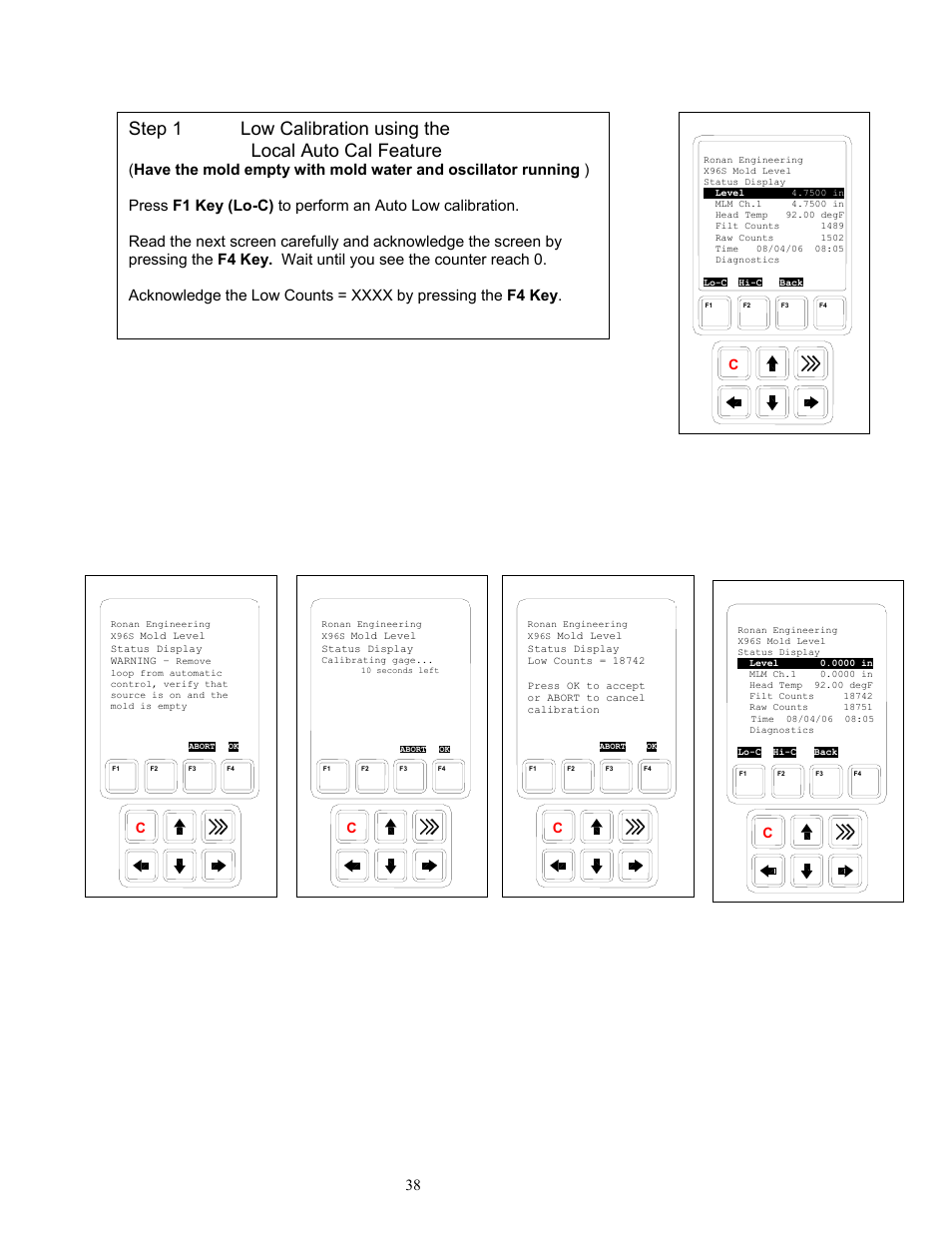 Ronan X96S MOLD LEVEL GAGE User Manual | Page 42 / 61