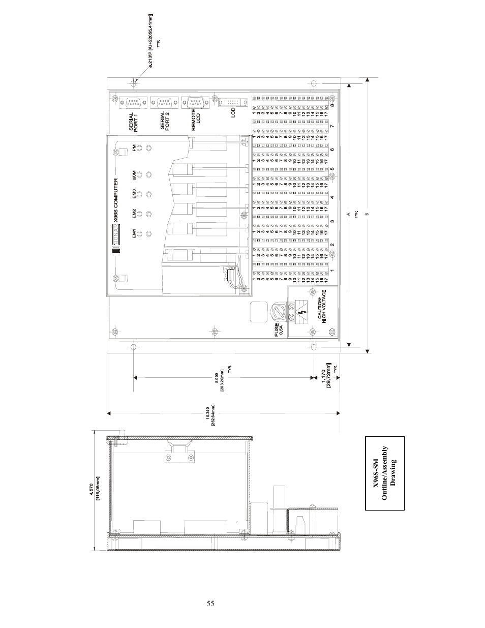 X96s-sm outline/assembly drawing | Ronan X96S MOLD LEVEL GAGE User Manual | Page 59 / 61